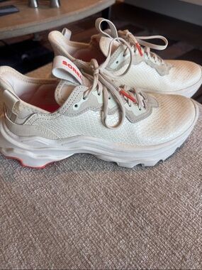 Sorel Women’s Cream Platform Sneaker with Coral Accents